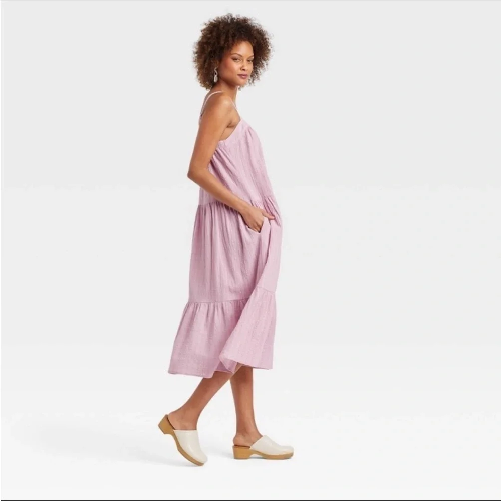 WOMEN'S plus size xxl Sleeveless A-Line Dress Knox Rose Purple cotton gauze nwot - Picture 3 of 5